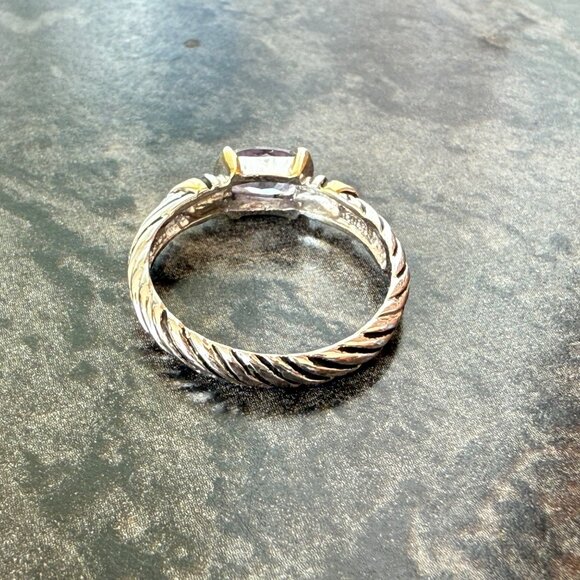Lavender CZ Cable Band Ring Size 8 10K Gold Estate Jewelry Timeless Style - Picture 14 of 14